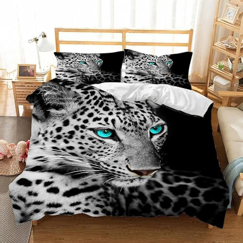 ZZTBQ Geparden Drucken Kinderbettwäsche 100x135 Baby Bettwäsche Leopard Wild Animal Theme Bettbezug und Kissenbezug-Set Baby Bettwäsche Set für Kleinkinder und Babybetten
