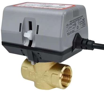 QZROPXOH 1/2'' 3/4'' 1'' 2 Way Brass Motorized Shut-off Valve AC220V With VC6013 Fan Coil Electric Globe Valve(3/4)