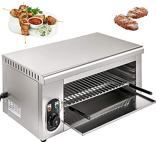 DLAZUM Horno eléctrico Comercial con Control termostático, Horno eléctrico de sobremesa para Alimentos, Horno eléctrico Profesional para filetes y Pollo a la Parrilla, Horno para Pollo con Rejilla