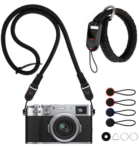 LURICO Sangle Appareil Photo, Dragonne Appareil Photo avec Sangle de Poignet, avec 4 Declenchement Rapide Dragonne, Sangle Réglable pour Appareil Photo Reflex Numérique