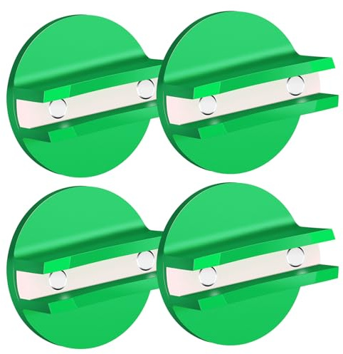 Hiopuz Jack Stand Pads, Aluminum Slotted and Nylon Material, The Magnetic Jack Puck Pinch Weld Frame Rail Adapter, 4PCS Frame Rail Protector for Car Jack (Green-4)