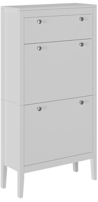 Vicco Schuhschrank Aron, Weiß, 60 x 115 cm | zur Aufbewahrung und Organisation von Schuhen kombinierbar