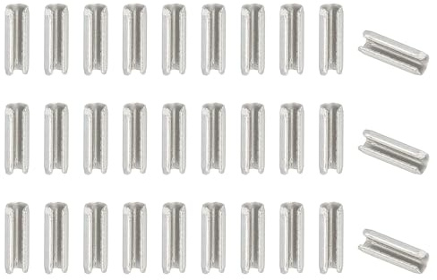 PATIKIL Pasador Ranurado De Resorte, 50 Pcs 3/32 x 5/16 (2.7mm x 8mm) Acero Inox 304 Pasadores Partidos De Resorte Para Mejoras Del Hogar Reparación De Máquinas Automotrices, Plateado