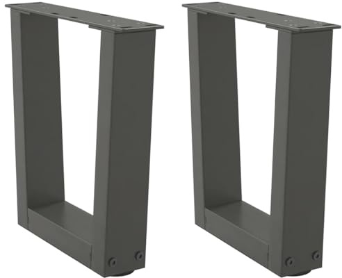 Natulvd Robuste Tischbeine, 2er-Set, 30 cm hoch, Trapez-Schreibtischbeine mit verstellbaren Füßen, Matte und Schrauben, Industriestahl-Möbelbeine für Esstisch, Schreibtisch (30 x 30 cm, Anthrazit)