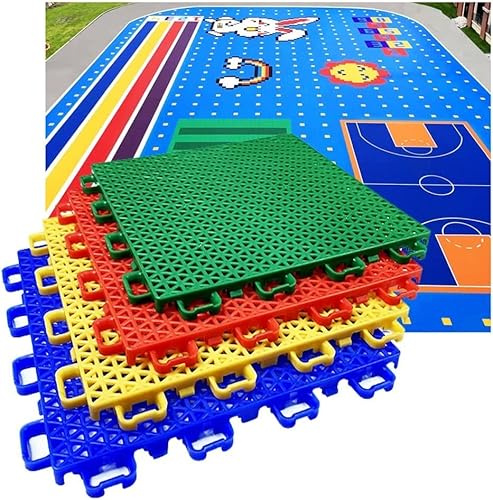 Mattonelle di collegamento modulari del pavimento, pavimentazione resistente alle intemperie di sport con i fori di scarico per il campo da giuoco dell'asilo