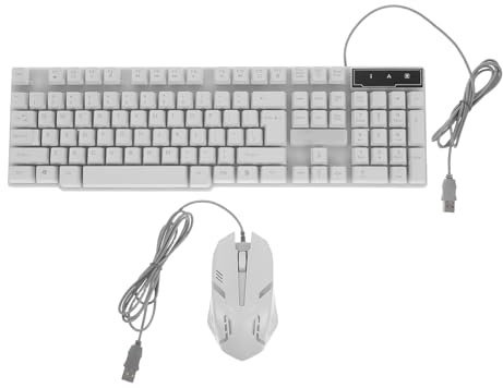 Teclado USB de Computadora Blanco para Juegos y Uso Diario | Conexión Usb, Teclas Ergonómicas, Operación Precisa, Plástico, para Portátil y Sobremesa