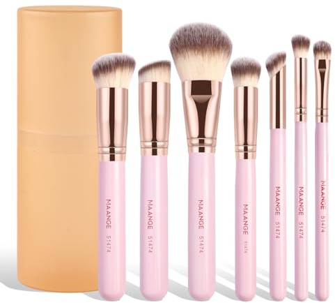 MAANGE Pinselset Makeup 7-teiliges Make-up Pinsel für Lidschatten, Blush, Concealer & Foundation, Professionelles Schminkpinsel Set mit Etui