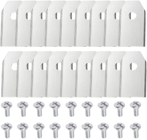 DIFLAX 18 Pièces Couteaux Tondeuses Robot, Accessoire Tondeuse Robot, Rechange Couteau, Couteau Rechange, 35 * 18 * 0.75mm, Argent, pour Tondeuses Robot O500 Panorama, O800 RTK, O1200 RTK, A1600 RTK