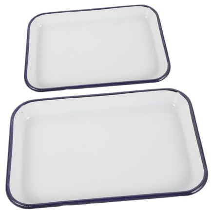 Gatuida y Fáciles de Limpiar Antiadherentes Esmaltadas para Hornear 2 Bandejas Rectangulares Resistentes al Desgaste Ideales para Cocina y Parrilla