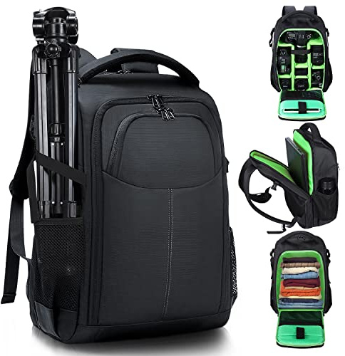 BERTASCHE Camera Bags for Photographers, Camera Backpack with 15.6 inch Laptop Compartment Professional DSLR Camera Bag with Waterproof Rain Cover Compatible for Canon Nikon Sony