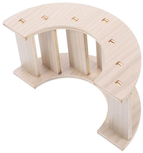 ANDRESLAD Escalera de Madera para Hámster y Chinchillas, Puente para Trepar en Jaula, Juguete Natural Seguro para Roedores Pequeños, Accesorio Divertido para Ejercicio y Juego en Jaulas