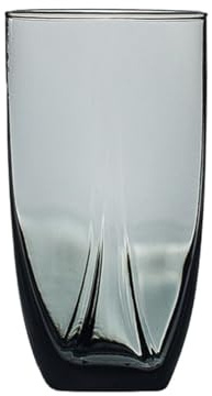 Elegante Vasos sin tallo con forma de diamante, vasos vidrio coloridos plomo for agua, leche, jugo, vino, whisky y cócteles Cristalería(Grey,Grande)