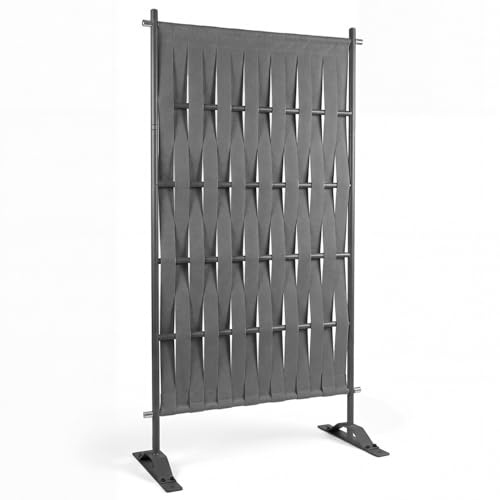 IDMarket - Paravent extérieur Claustra décoratif 80 x 150 cm | Avec sangles, métal gris anthracite