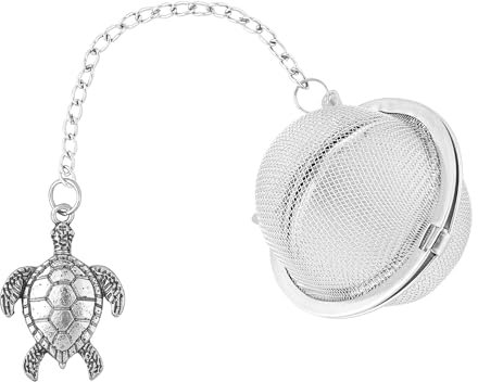 Supreme Housewares Supreme 18/8 Stainless Steel 2 Inch Mesh Tea Ball Infuser with Zinc Alloy Sea Turtle Charm