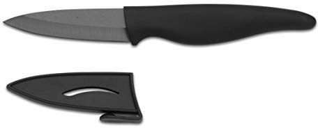 Rockingham Forge LCB-Serie Obst und Gemüsemesser mit 3“ Klinge aus Keramik und Scheide – Schwarze Klinge, Keramik