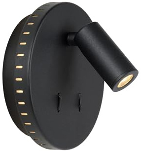 LUCIDE BENTJER - Bettlampe/Wandleuchte - Ø 14 cm - LED - 3000K - Schwarz