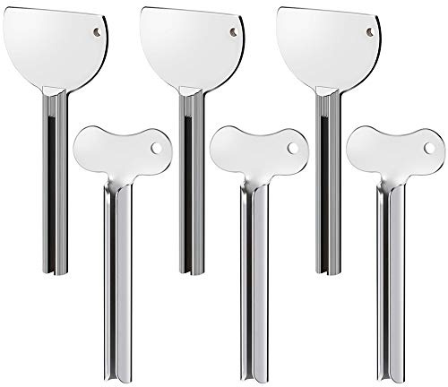 Tubenquetscher Metall 6 Stück Edelstahl Tubenausdrücker Zahnpasta Squeezer Tubenaufroller Sparen Sie Zahnpasta Tubenquetscher Rolle Tube Cremes Farbe Salbe Handcreme Kein Durcheinander und Abfall mehr