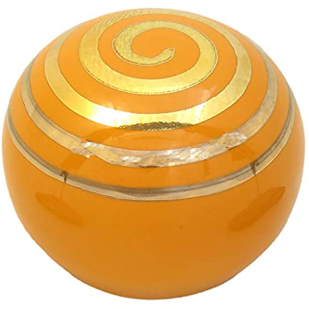 Schwimmkugel orange-gold, Schwimmstein für den Gartenteich
