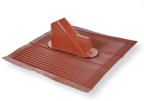 Erwin Weiß GmbH Aluminium Dachziegel 45 x 50 cm rot - mit Kabeldurchführung I Antennenziegel für Mast bis 60 mm Durchmesser I Universal Dachdurchführung wetterfest I Zubehör Antennenmast