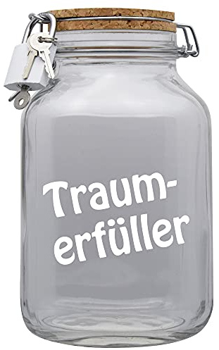 Spardose Traumerfüller Geld Geschenk Idee Transparent XXL