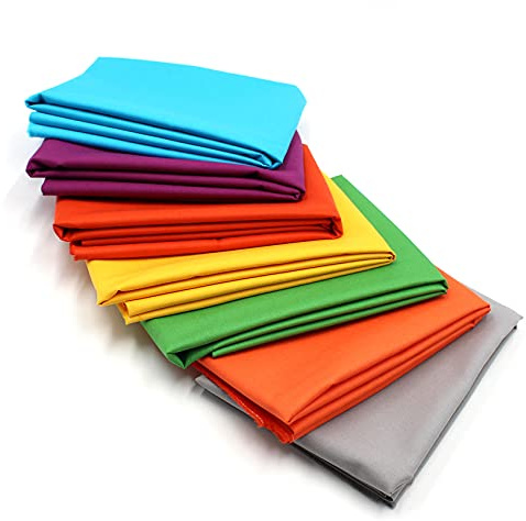 VmG-Store Baumwollstoff Set 148cm Breite 100% Baumwolle 3,5m Stoffpaket Patchwork Nähen DIY Meterware Farbset Stoffe für Kleidung Deko Basteln (7, Bunt)