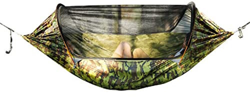 Hängematten 270 x 140 cm tragbare Hängematte mit Netz, Einzel- oder Doppel-Camping-Hängematte, Moskitonetz, Outdoor, Wandern, Rucksackreisen, Hinterhof, Strand Hängematten für draußen