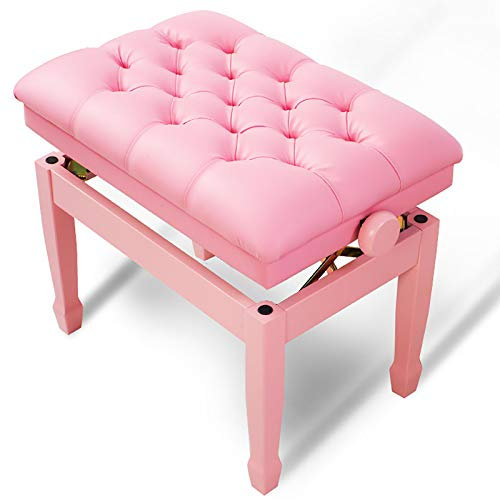 RWRAPS Klavierhocker, höhenverstellbare Klavierbank, Einzel-Klavierhocker, aus massivem Holz, robust und langlebig, Lange Lebensdauer (Pink)