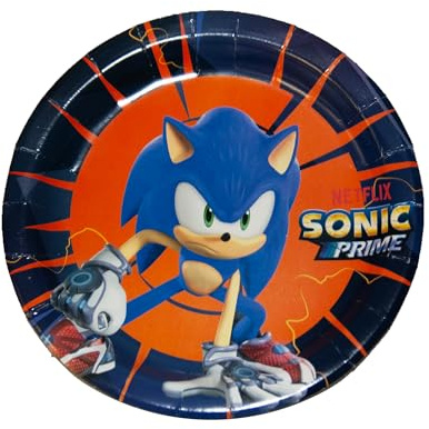 BeenSmile, Sonic Prime 8 Einwegteller18 cm, Einwegteller für Kindergeburtstage, Artikel zur Dekoration von Themenpartys