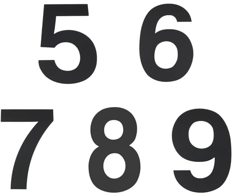 PATIKIL 2 Self-adhesive House Numbers for Outside Stick On, 1 Set Stainless Steel Address Visibility Signs for House Address Outside Garden Door Mailbox Decor Office Number, Number 5-9