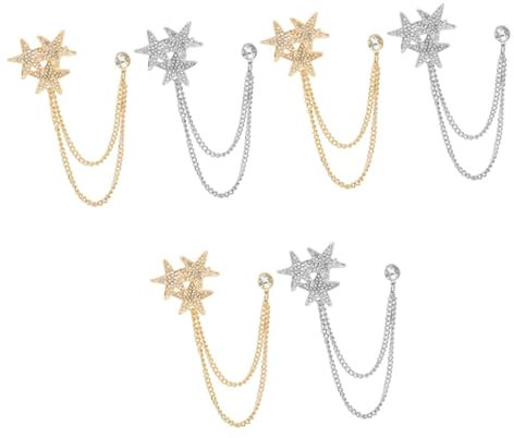 GALPADA 6stücke Star Chain Broschen Für Hemd Und Bluse Modische Anstecker Für Männer Und Frauen Einzigartiges Design Mit Ketten Und Sternmotiv Für Jeden Anlass