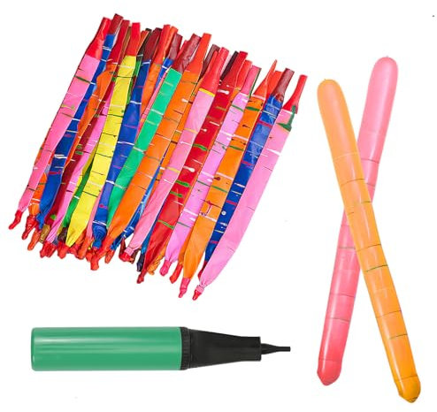 100 Pezzi Palloncini Modellabili, Long Magici Palloncini con Pompa a Mano, Palloncini a Razzo, Palloncini Volanti Decorazione, Lungo Palloncini per DIY, Divertimento all'Aperto, Festa