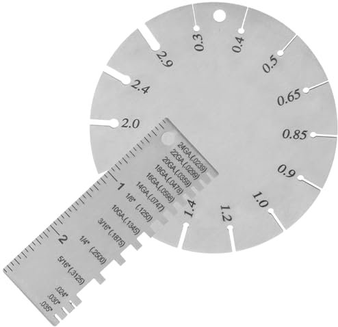 CANIGHT 2pcs Stainless Steel Wire Welding Gauge Thickness Gauge Measuring Tool for Sheet Metal and Wire Measurement Double-sided Design for Versatile Use