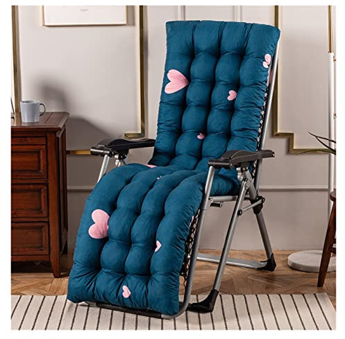 Coussin de chaise longue d'extérieur avec attaches de dossier, épais et antidérapant pour terrasse, jardin et bord de piscine, coussin inclinable en mousse à mémoire de forme, 52 x 160 cm (style 8)