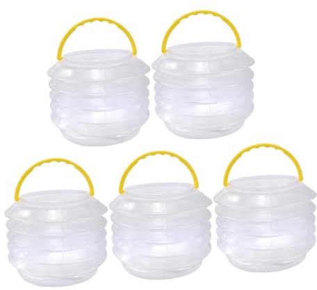 SHINEOFI 5sets Foldable Wash Pen Bucket Portable Brush Washing Bucket for Watercolor Paint Washing Camping Cleaning