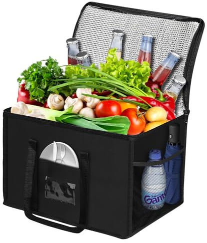 Beautyshow Borsa termica, borsa da picnic grande da 40 litri, borse della spesa durevoli pieghevoli, borse termiche isolate per picnic, campeggio, spiaggia, shopping, viaggi all'aperto in famiglia