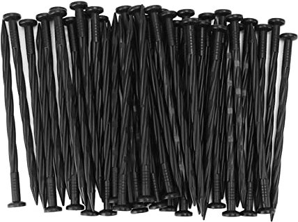 50 pezzi di bordo in plastica, picchi di ancoraggio a spirale di ancoraggio del paesaggio in nylon per bordi per chiodi a terra picchi di prato per bordi della finitrice, barriere