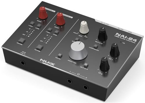 NUX | NAI-24 USB Audio Interface für Aufnahme - 2i2 USB-C Streaming Interface mit Dual Kompressoren, Class-A Preamps & CUBASE 13 LE - Home Studio Audio Interface für Mac & PC