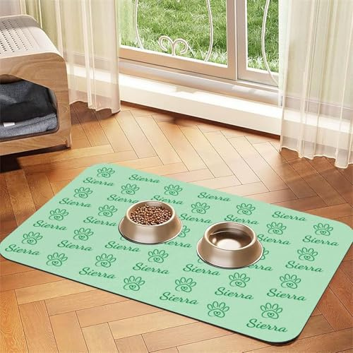 Fußmatte Personalisiert Napfunterlage Hund Futtermatte Katzen Haustür mit Namen und Foto
