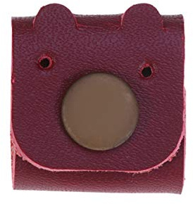 VILLCASE Organizer Pelle per Avvolgicavo per Auricolari Tieni Ordine Design Compatto e per Lavoro e Scuola Rosso