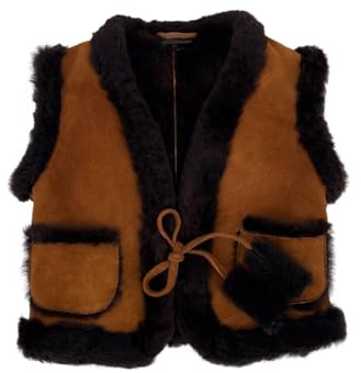 Hollert Kinder Lammfellweste Sammy warm & kuschelig Merino Schaffell Echtleder Größe 110