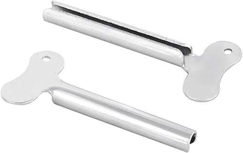 2 Pcs Silver Metal Tube Squeezer Keys, Toothpaste and Hair Dye Roller Dispenser Tool, Daily Living Tube Squeezing Aids, Tube Squeezers