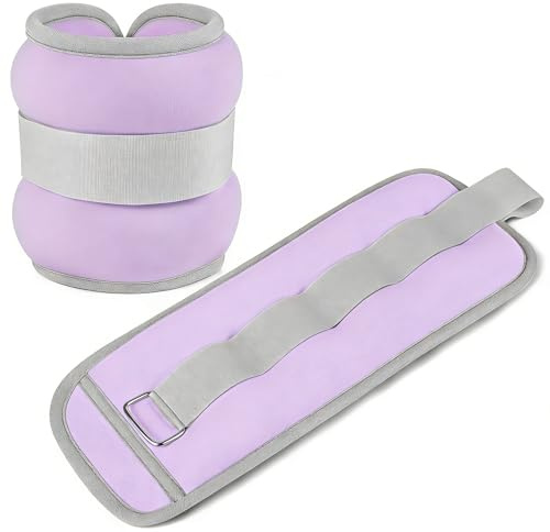 1 par viktmanschetter för handleder, ankelvikter sats, viktmanschetter handfot, armvikter ankelvikt för fitness, löpning, gymnastik, yoga dans (rosa, 2 kg totalt)