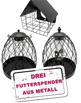 3er Set Futterspender Metall