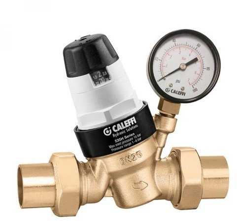 Caleffi 535361HA 535H Series Reducing Valve Asse 1003, Female 1 Npt with Pressure Gauge