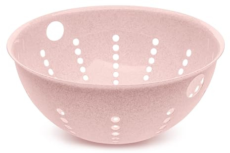 Koziol PALSBY M & L Seihe 2 & 5 Liter | Sieb für Salat, Nudeln, Gemüse und Obst| bruchfest, stapelbar, biozirkulärer Kunststoff, spülmaschinengeeignet | Küche, Haushalt (organic pink, 5 Liter)