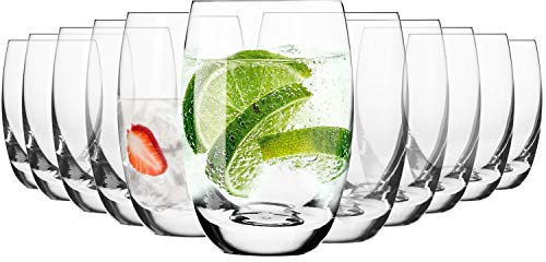 Krosno Bicchieri Acqua Succo Highball Vetro | Set di 12 | 360 ML | Collezione Elite | Ideale per la Casa, Ristorante Feste e Ricevimenti | Adatto alla Lavastoviglie