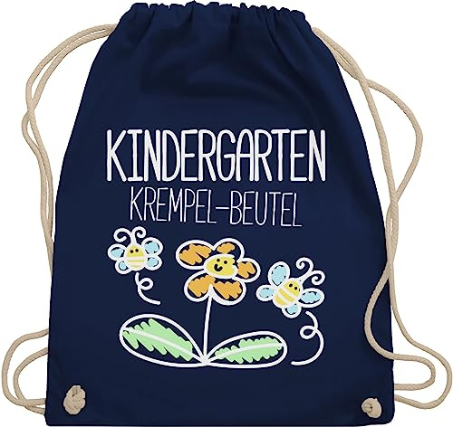 Shirtracer Turnbeutel Rucksack - Sportbeutel bedruckt - Kindergarten Krempel Beutel I Geschenk Erzieher - Unisize - Navy Blau - kindergartenrucksack wechselwäsche weihnachten kita stoffrucksack