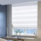 Doppelrollo ohne Bohren Klemmfix, Duo Rollo Seitenzugrollo mit Klämmträgern, Sicht und Sonnenschutz für Fenster Tür Wand, lichtdurchlässig u. Verdunkelnd (Weiß, 55 x 150 cm)