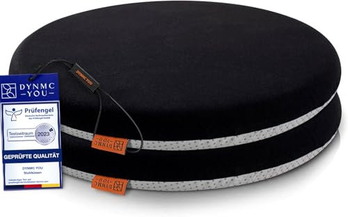 Sitzkissen Stuhl 40x40 cm im 2er Set – Sitzkissen Outdoor mit Memory Foam -Sitzkissen für Indoor & Outdoor Nutzung – Mittelhart H3 Sitzpolster Gartenstuhl Balkon Terrasse – Garten Sitzpolster Schwarz