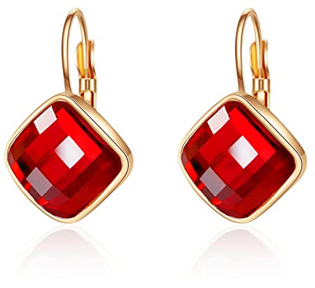 VONSSY Ohrringe aus Kristall in Roségold für Damen | Edelstein Creolen | Brisur-Tropfen-Ohrringe | Silber Ohrhänger Schmuck Geschenk für Frau Freundin